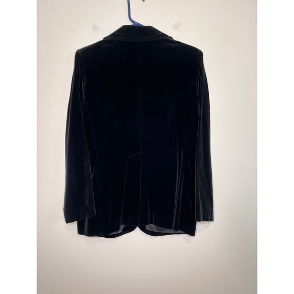 1970s Koret of California Black Velvet Holiday Whimsigoth Old Money Blazer L - Picture 4 of 4